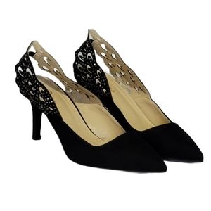 Wings Black Heel Stilletos